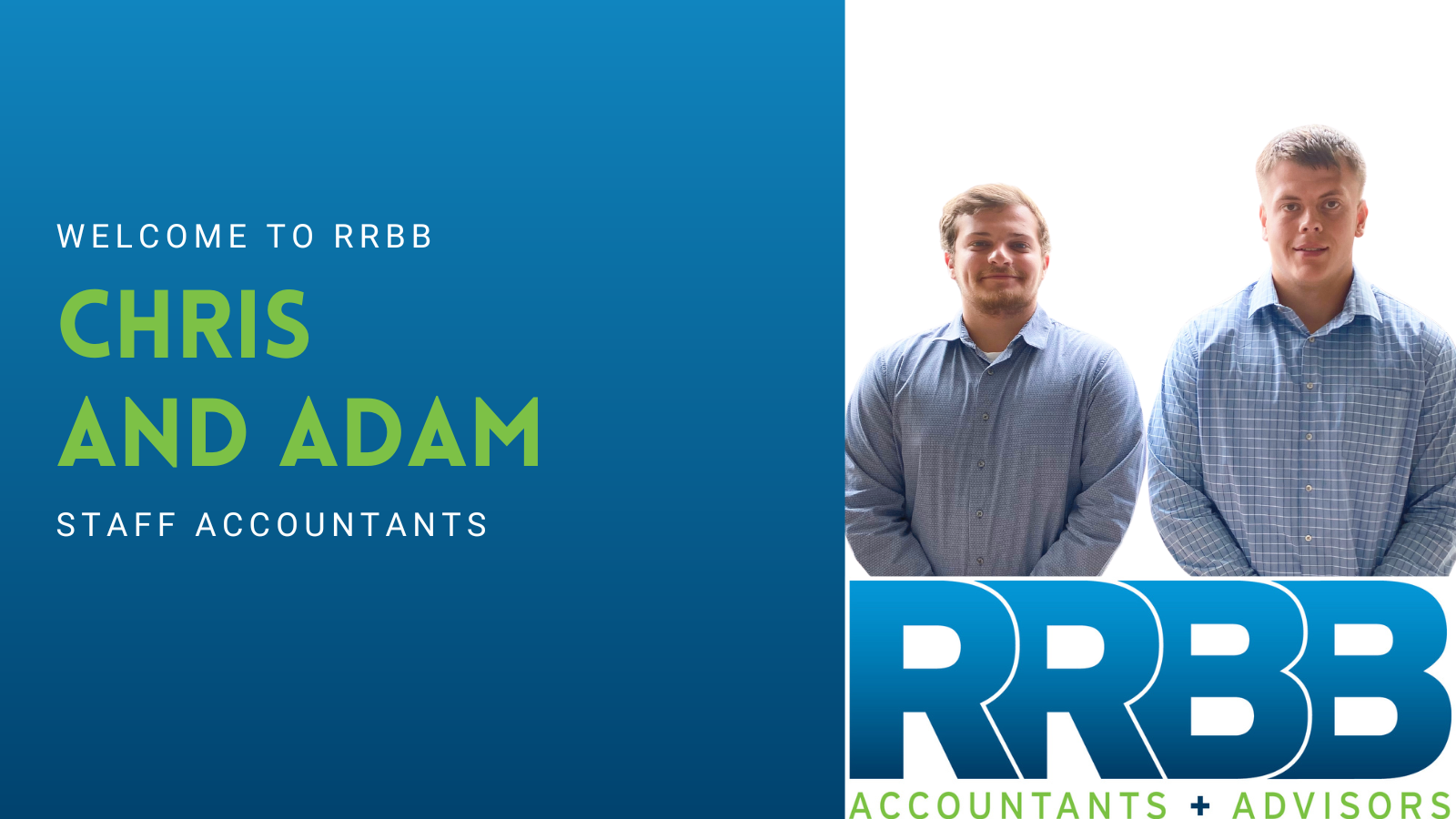 RRBB Welcomes New Staff Accountants, Chris Kimock and Adam Vanderwiele Image